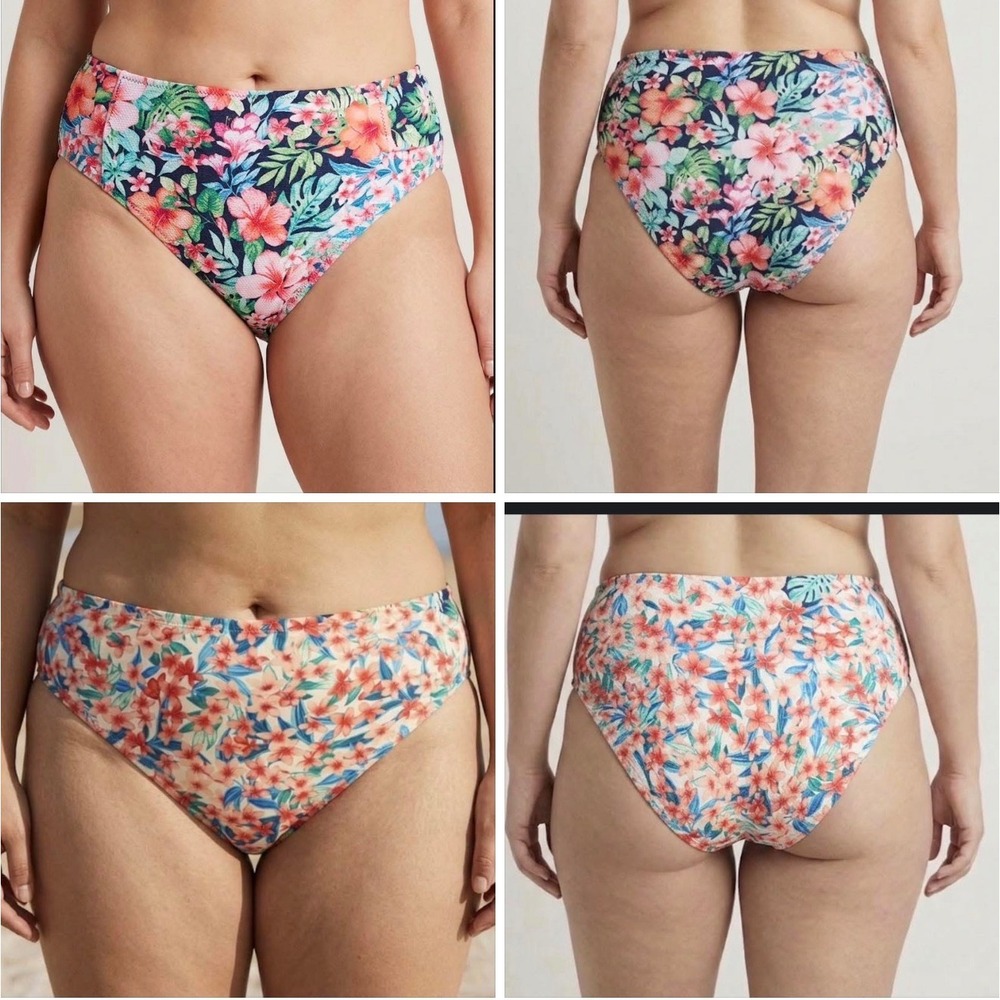 NWT Tommy Bahama Reversible Floral‎ High Waist Tropical Bikini Bottoms Sz XL